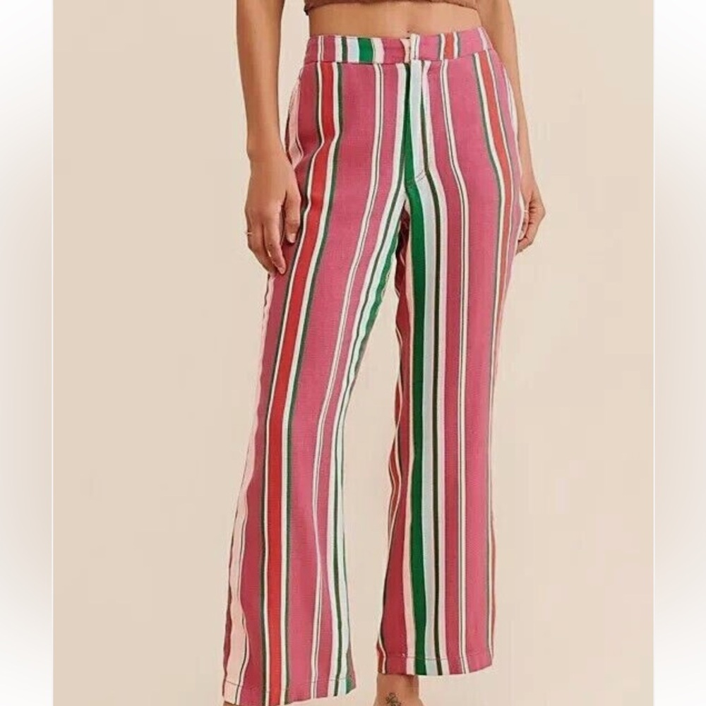 Free People Size S Pants (Bridget Stripe) Costal Beah - Picture 14 of 15